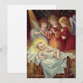  Baby Jesus in Manger Kerst Kaart (Voorkant / Achterkant)