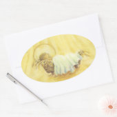 Baby Jesus in Manger Kerstmisskers Ovale Sticker (Envelop)