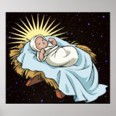baby jesus in manger poster (Voorkant)