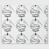 Baby Jesus in Manger Wrapping Paper Cadeaupapier (Vlak)