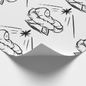 Baby Jesus in Manger Wrapping Paper Cadeaupapier (Hoek)