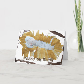 Baby Jesus In The Manger Christmas Kaart beroemd g