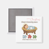 Baby Jesus Jigsaw Puzzle Pattern Game Magnet (Voorkant / Achterkant)