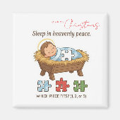 Baby Jesus Jigsaw Puzzle Pattern Game Magnet (Voorkant)