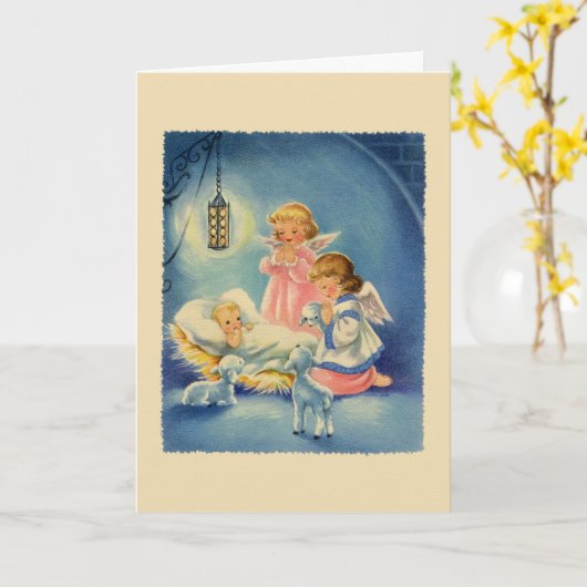 Baby Jesus Kerstfeest Kaart (Gele Bloem)