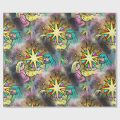 Baby Jesus Kerstmis Waterverf Cadeaupapier (Vlak)