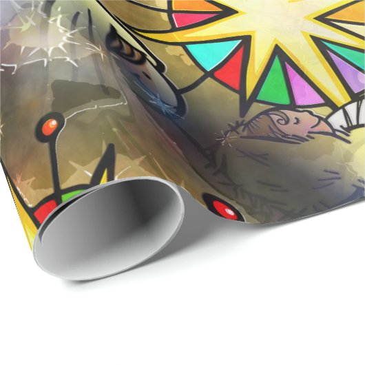 Baby Jesus Kerstmis Waterverf Cadeaupapier (Rol Hoek)