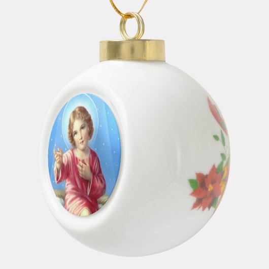 Baby Jesus Kerstversiering Keramische Bal Ornament (Rechts)