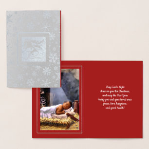 Baby Jesus Luxury Echte Folie Kerst Kaart