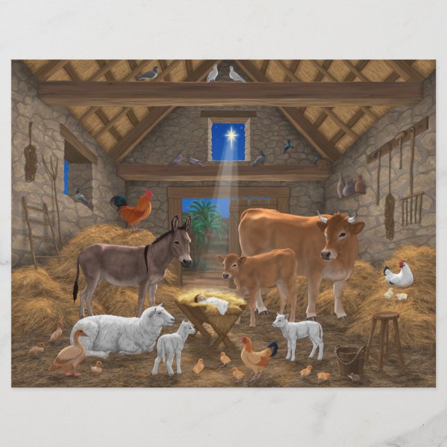 Baby Jesus Manger Heilige Kerstnacht (Voorkant)