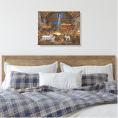Baby Jesus Manger Heilige Kerstnacht Canvas Afdruk (Insitu (Slaapkamer))