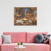Baby Jesus Manger Heilige Kerstnacht Canvas Afdruk (Insitu (Woonkamer))