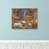 Baby Jesus Manger Heilige Kerstnacht Canvas Afdruk (Insitu (Houten vloer))
