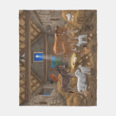 Baby Jesus Manger Heilige Kerstnacht Fleece Deken (Voorkant)