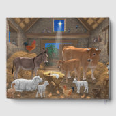 Baby Jesus Manger Heilige Kerstnacht Gastenboek (Achterkant)