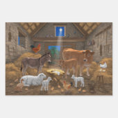 Baby Jesus Manger Heilige Kerstnacht Inpakpapier Vel (Voorkant 2)