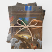 Baby Jesus Manger Heilige Kerstnacht Inpakpapier Vel (In situ)