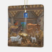 Baby Jesus Manger Heilige Kerstnacht Keramisch Ornament (Links)