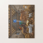 Baby Jesus Manger Heilige Kerstnacht Legpuzzel (Verticaal)