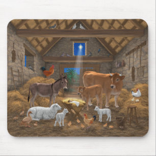 Baby Jesus Manger Heilige Kerstnacht Muismat