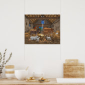Baby Jesus Manger Heilige Kerstnacht Poster (Keuken)