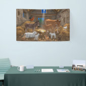 Baby Jesus Manger Heilige Kerstnacht Spandoek (Beurs)