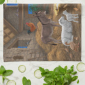 Baby Jesus Manger Heilige Kerstnacht Theedoek (Gevouwen)