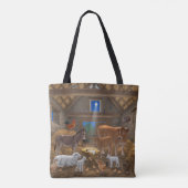Baby Jesus Manger Heilige Kerstnacht Tote Bag (Achterkant)