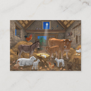 Baby Jesus Manger Heilige Kerstnacht Visitekaartje