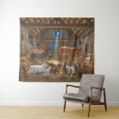 Baby Jesus Manger Heilige Kerstnacht Wandkleed (In Situ (horizontaal))