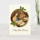 Baby Jesus Manger Kerstmis Bied Memorial aan Feestdagen Kaart (Voorkant)