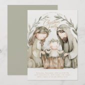 Baby Jesus Maria Geboorte Religieuze Kerst Kaart (Voorkant / Achterkant)