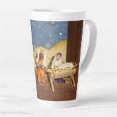 baby Jesus Mary drie koningen kerstfeest Latte Mok (Rechterhoek)