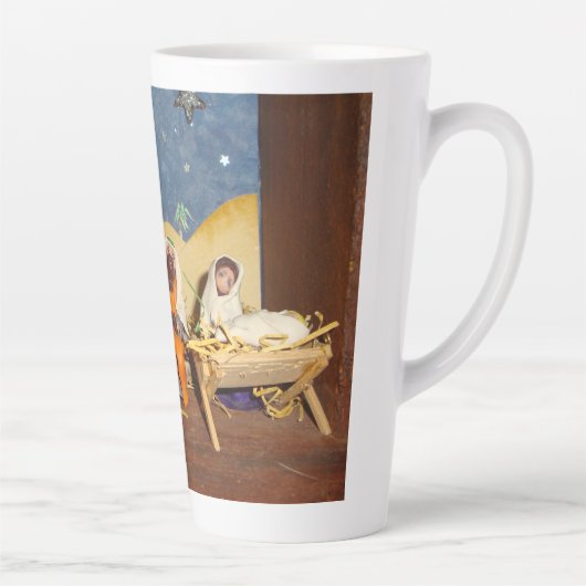 baby Jesus Mary drie koningen kerstfeest Latte Mok (Rechts)