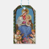 Baby Jesus Mary en Angels Christmas Cadeaulabel (Achterkant)