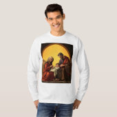 Baby Jesus Mary en Joseph Mannen T-shirt met lange (Voorkant volledig)