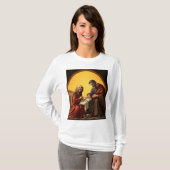 Baby Jesus Mary en Joseph Vrouwen Lange Mouw T-shi T-shirt (Voorkant volledig)