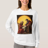 Baby Jesus Mary en Joseph Vrouwen Lange Mouw T-shi T-shirt (Voorkant)