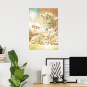 Baby Jesus Natitivity met Lambs en Donkey Poster (Thuiskantoor)