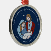 Baby Jesus Natitivity Scene Kerstmis Metalen Ornament (Rechts)