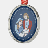 Baby Jesus Natitivity Scene Kerstmis Metalen Ornament (Links)