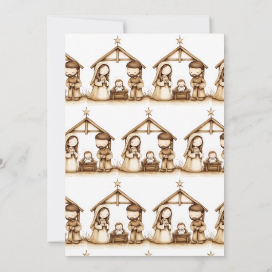 Baby Jesus Nativity Manager Religious Christmas Kaart (Achterkant)