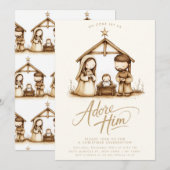 Baby Jesus Nativity Manager Religious Christmas Kaart (Voorkant / Achterkant)