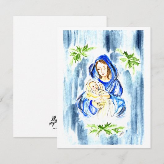 Baby Jesus Note Kaart Blank binnen een Envelop Notitiekaartje (Voorkant / Achterkant)