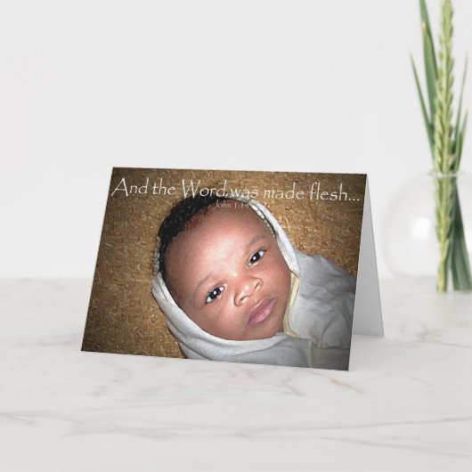 Baby Jesus op het hooi Feestdagen Kaart (Voorkant)