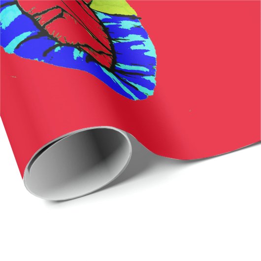 BABY JESUS OP ROOD KERSTINPAKPAPIER CADEAUPAPIER (Rol Hoek)