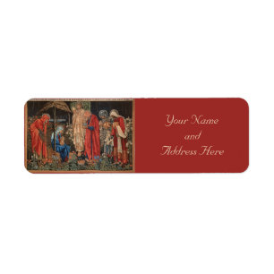 Baby Jesus Pre-Raphaelite kerstlabels Etiket