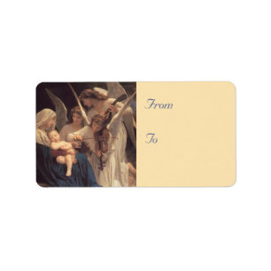 Baby Jesus Pre-Raphaelite kerstlabels Etiket