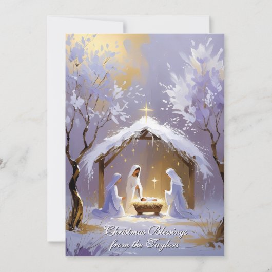 Baby Jesus Religious Scripture Katholieke Kerst Feestdagenkaart (Voorkant)