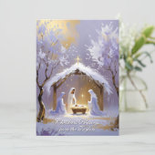 Baby Jesus Religious Scripture Katholieke Kerst Feestdagenkaart (Staand voorkant)